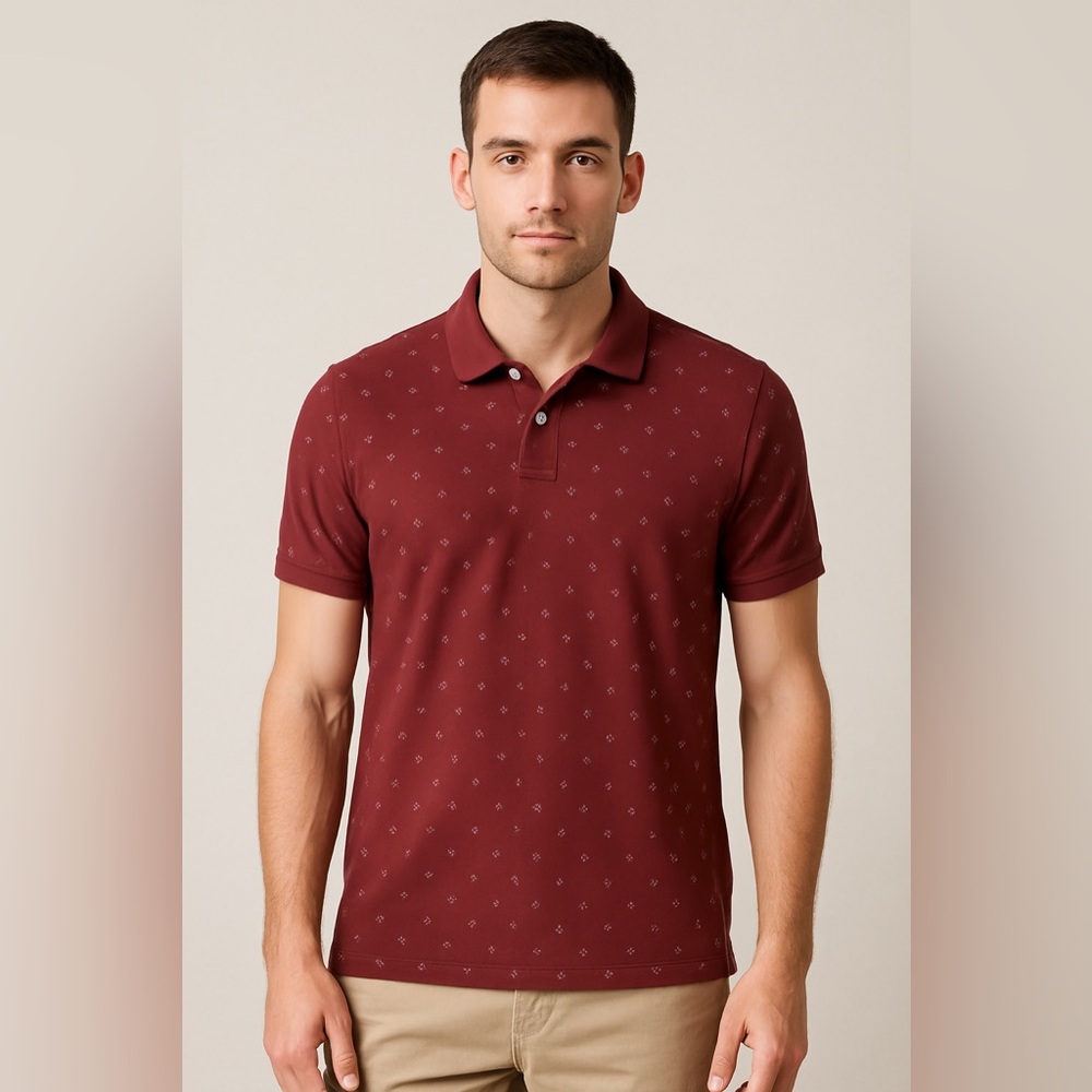 Aéropostale Men’s Burgundy‎ Polo Shirt Medium Cotton Short Sleeve